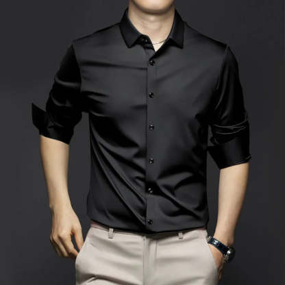 Men’s Wrinkle-Free Ice Silk Dress Shirt
