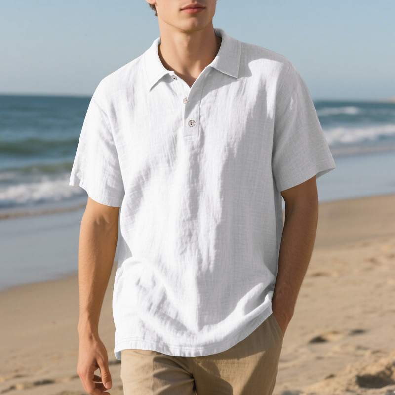 Men’s Premium Linen Casual Polo Shirt