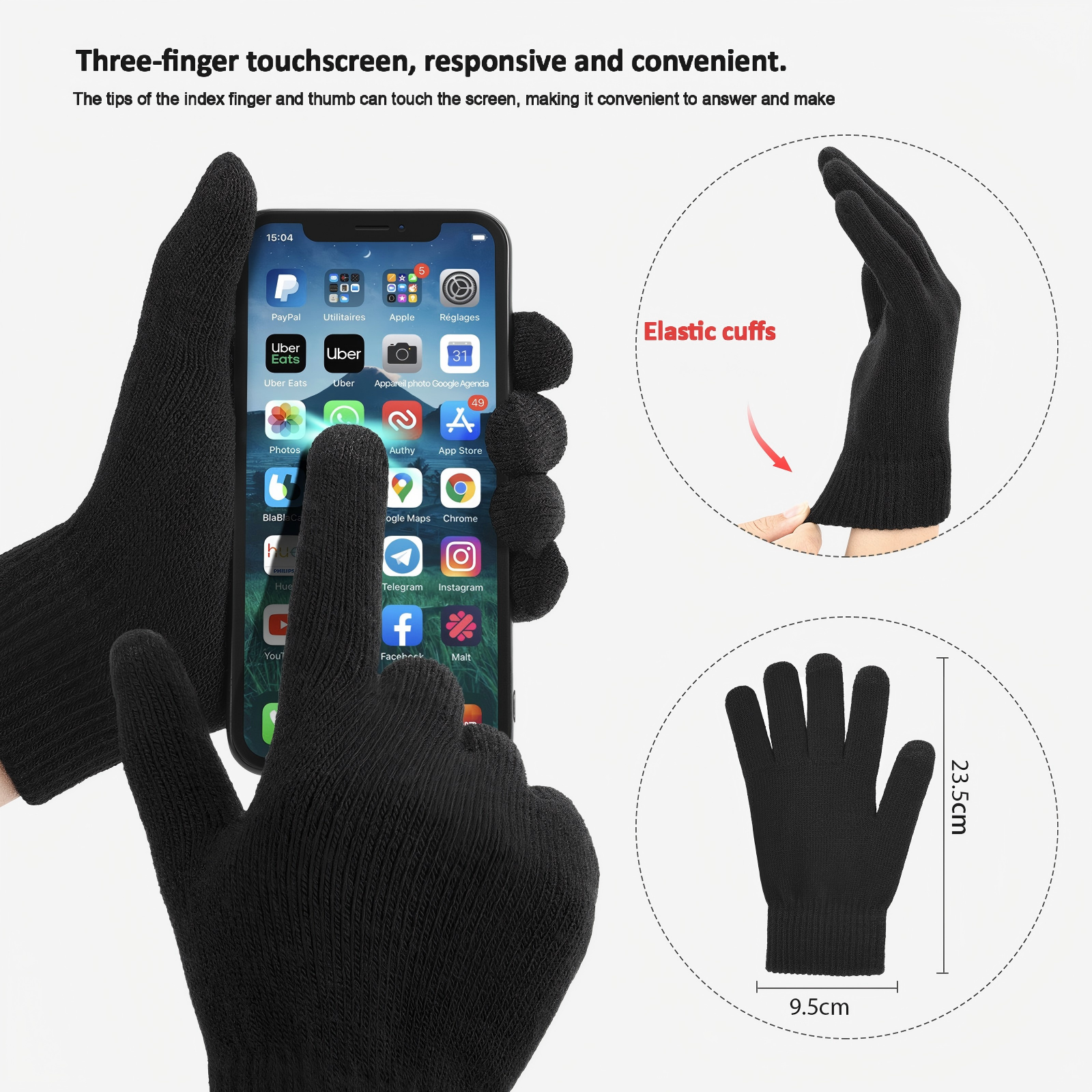 Unisex Winter Fleece Hat, Scarf & Gloves Set – 3-Piece Warm Kit