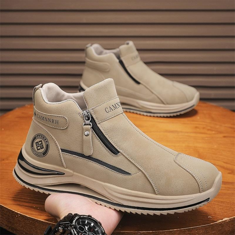 Men’s High-Top Slip-On Martin Boots – Outdoor Casual Work Style