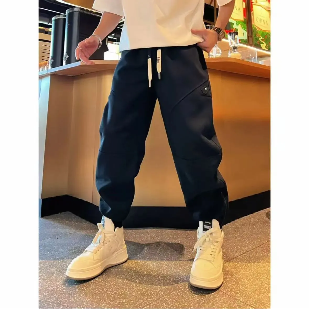 Men’s Fleece-Lined Elastic Waist Casual Pants