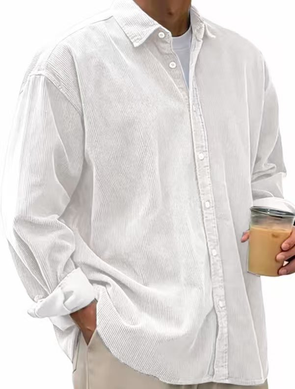 Men’s Corduroy Overshirt – Casual Loose Fit Jacket