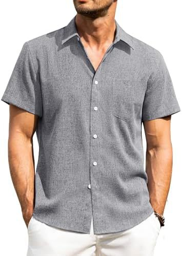 Men’s Vintage Cuban Collar Short Sleeve Shirt