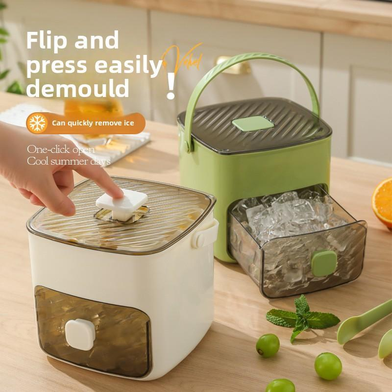 Quick Release Ice Cube Mold Set with Storage Drawer (Set of 2)