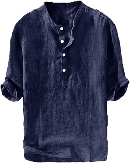 Men’s Premium Linen Blend Half Sleeve Casual Shirt