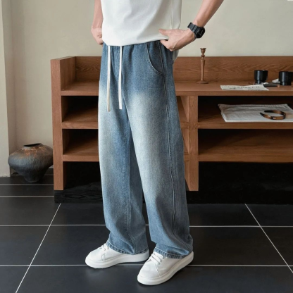 Men’s Relaxed Straight-Leg Wide Jeans