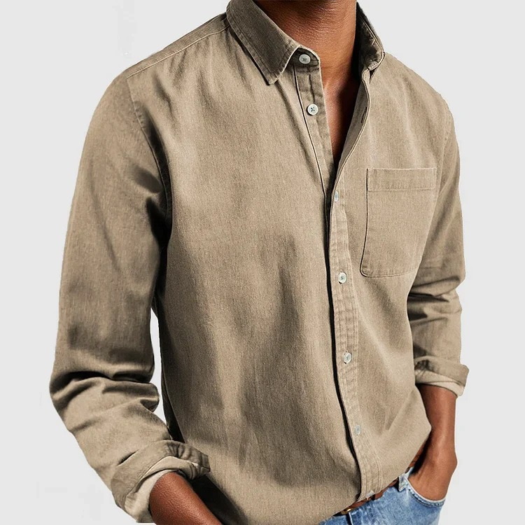 Men's Classic Long Sleeve Casual Shirt – Business Casual Button Down Shirt