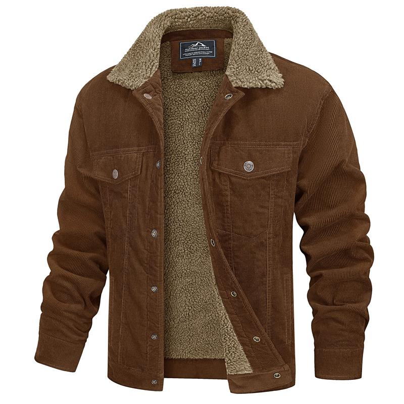 Men’s Corduroy Sherpa Jacket – Warm Winter Casual Coat