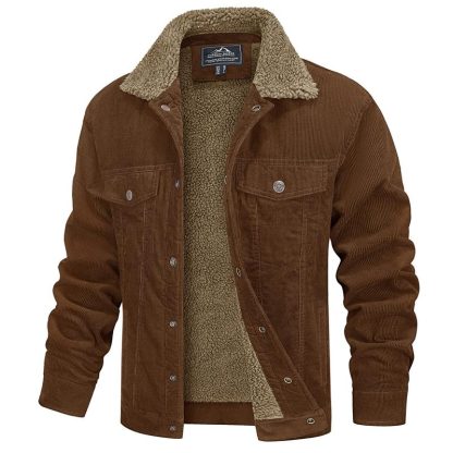 Men’s Corduroy Sherpa Jacket – Warm Winter Casual Coat