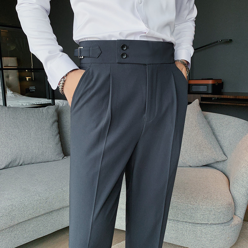 Men’s Smart Casual Slim Fit Cropped Trousers