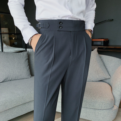 Men’s Smart Casual Slim Fit Cropped Trousers
