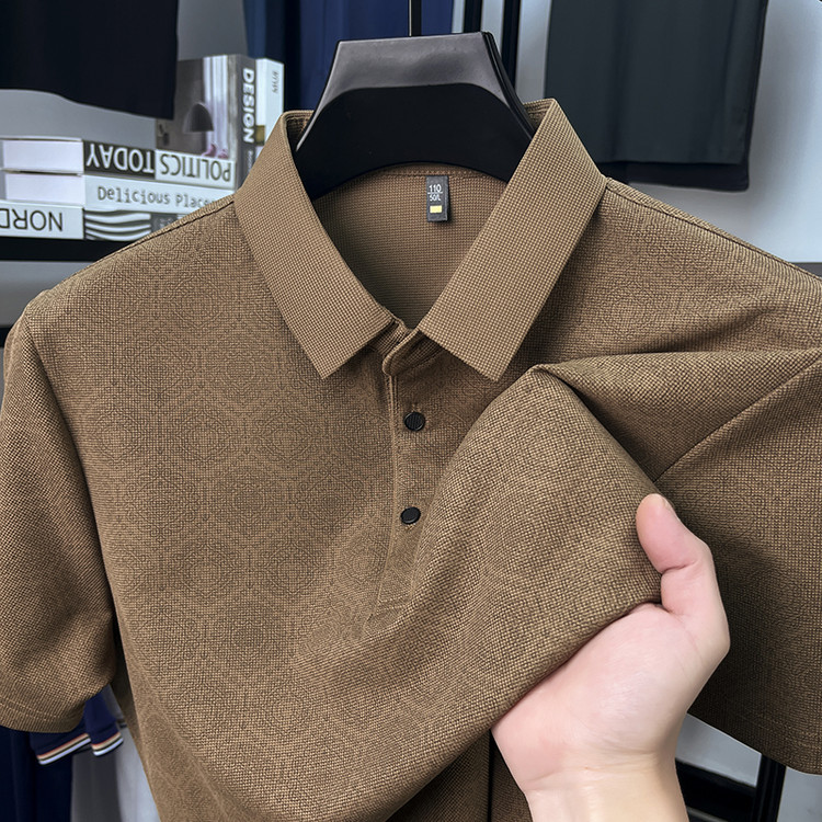 Men’s Casual Stretch Printed Polo Shirt