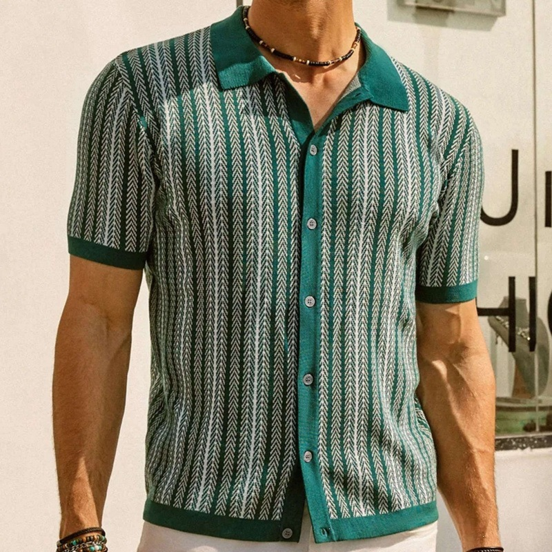 Men’s Premium Textured Knit Polo Shirt