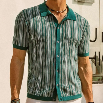 Men’s Premium Textured Knit Polo Shirt
