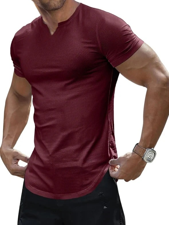 Men's Slim Fit V-Neck Short Sleeve T-Shirt