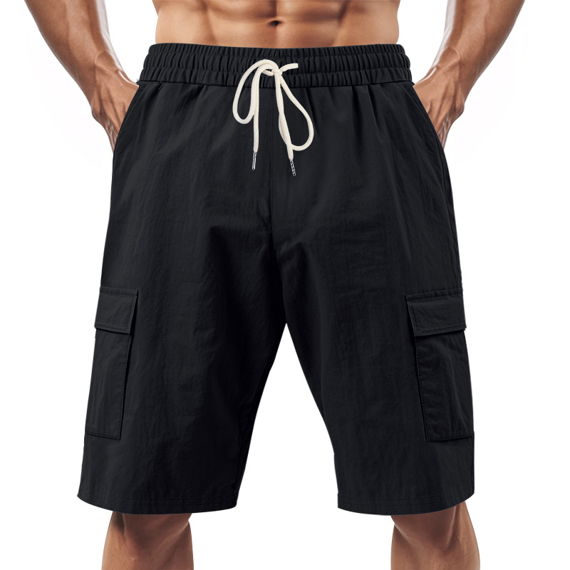 Men's Knee-Length Linen Cargo Shorts