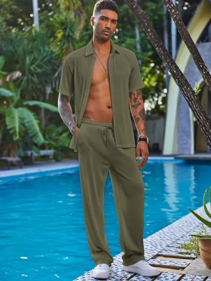 👕 New Men’s Solid Color Set | Relaxed & Stylish Everyday Wear