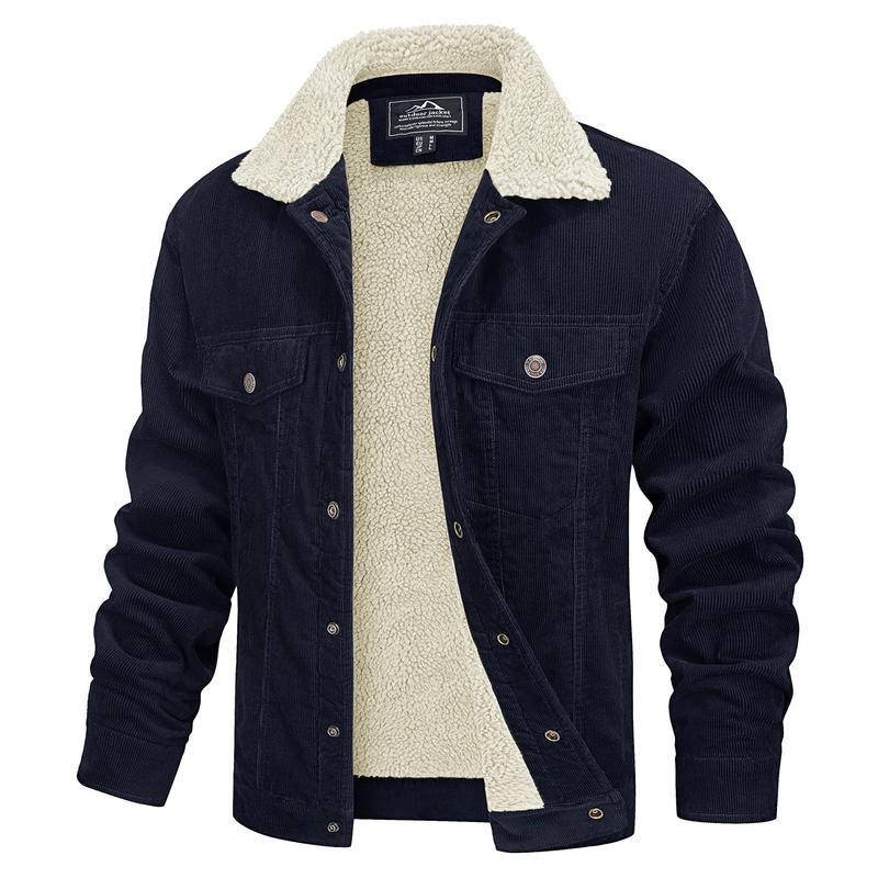 Men’s Corduroy Sherpa Jacket – Warm Winter Casual Coat