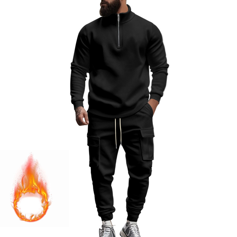 Men’s Fleece-Lined Work Pants Set – Warm & Casual