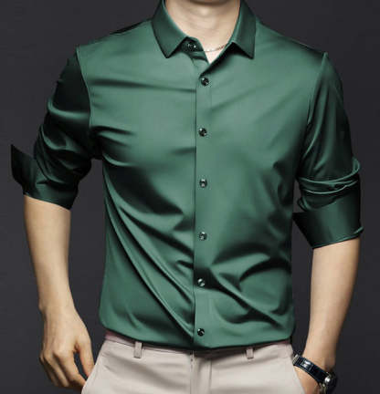 Men’s Wrinkle-Free Ice Silk Dress Shirt