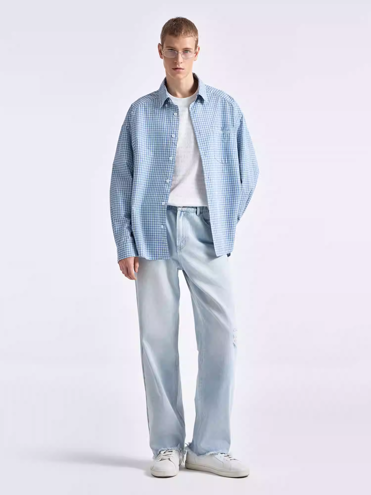 Men’s Vintage Washed Straight-Leg Denim Jeans