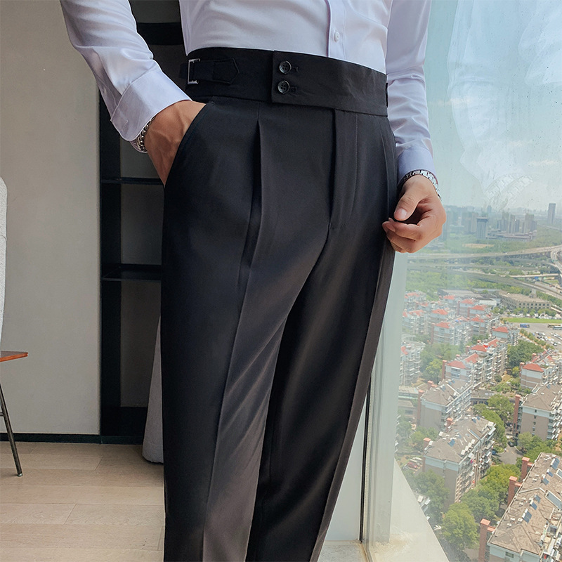 Men’s Smart Casual Slim Fit Cropped Trousers