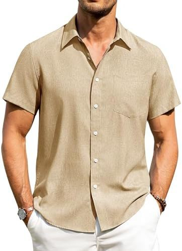 Men’s Vintage Cuban Collar Short Sleeve Shirt