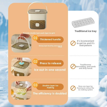 Quick Release Ice Cube Mold Set with Storage Drawer (Set of 2)