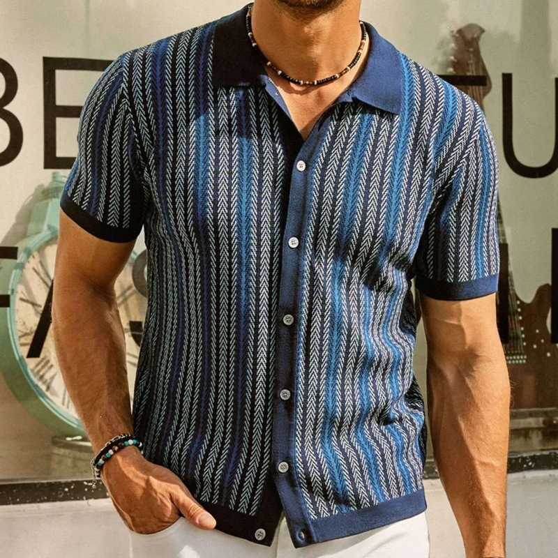 Men’s Premium Textured Knit Polo Shirt