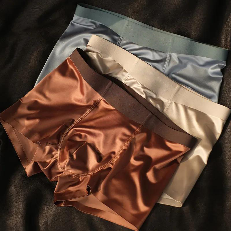 📣Luxury Ice Silk Men's Boxers｜Antibacterial Silk Lining