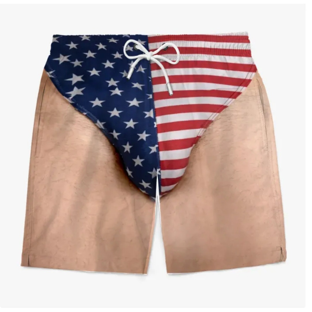 Men's Funny Graphic Swim Trunks Quick Dry Beach Shorts