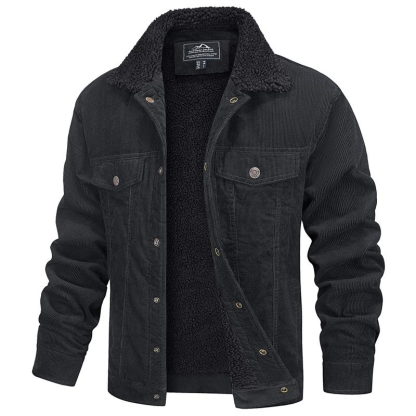 Men’s Corduroy Sherpa Jacket – Warm Winter Casual Coat
