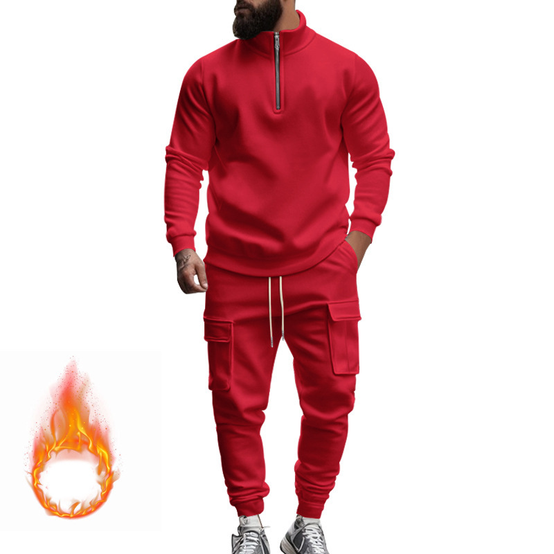 Men’s Fleece-Lined Work Pants Set – Warm & Casual