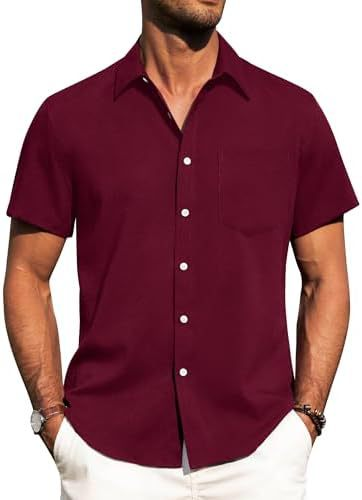 Men’s Vintage Cuban Collar Short Sleeve Shirt