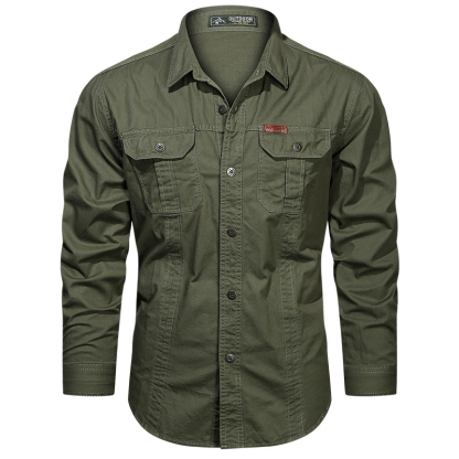 Men’s Casual Cotton Utility Shirt (Short Sleeve / Long Sleeve)