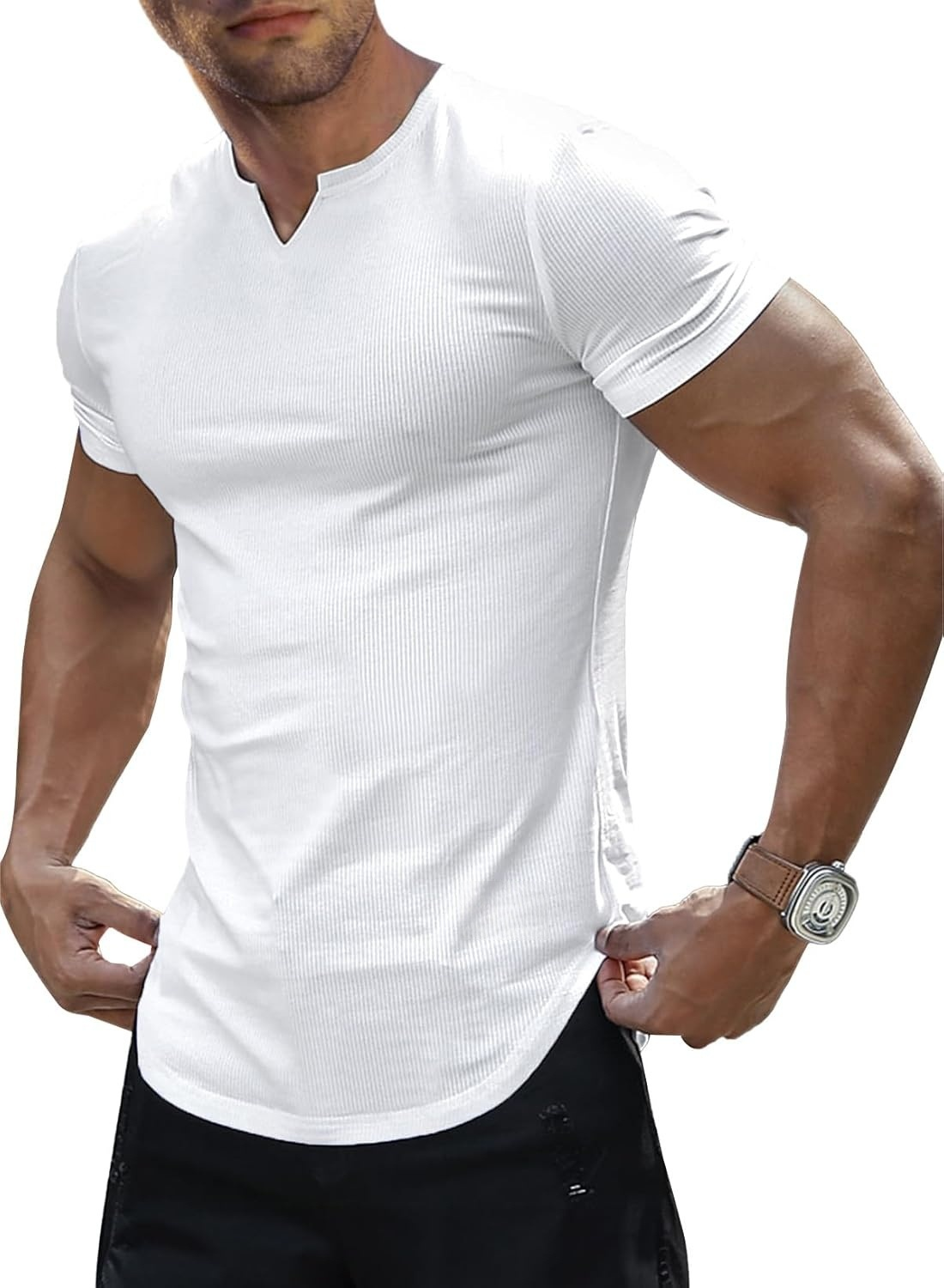 Men's Slim Fit V-Neck Short Sleeve T-Shirt｜Free Shipping on 3+ 🚚