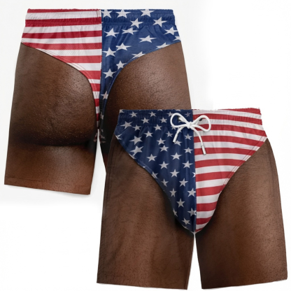Men's Funny Graphic Swim Trunks Quick Dry Beach Shorts