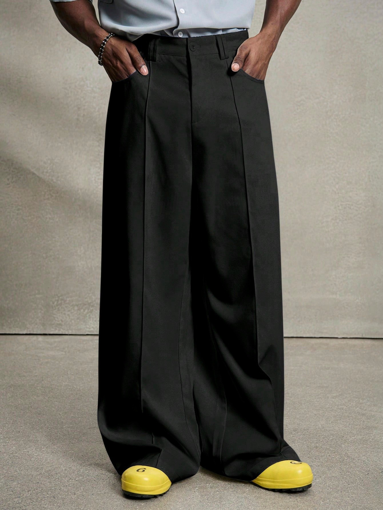 Men's Casual Wide-Leg Plaid Pants – Relaxed Fit Baggy Trousers