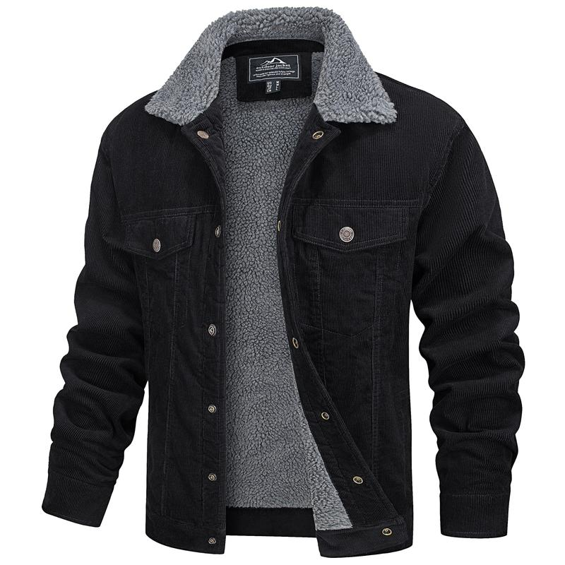 Men’s Corduroy Sherpa Jacket – Warm Winter Casual Coat