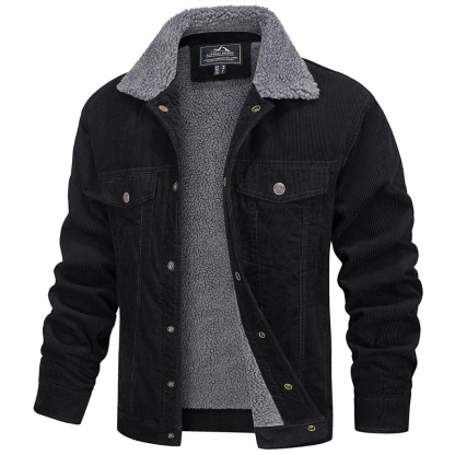 Men’s Corduroy Sherpa Jacket – Warm Winter Casual Coat