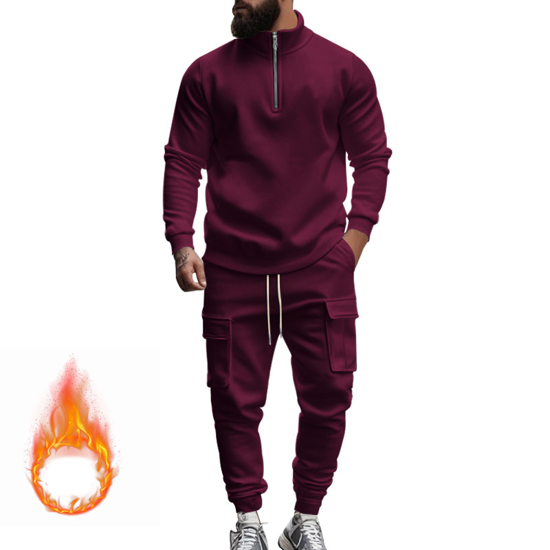 Men’s Fleece-Lined Work Pants Set – Warm & Casual