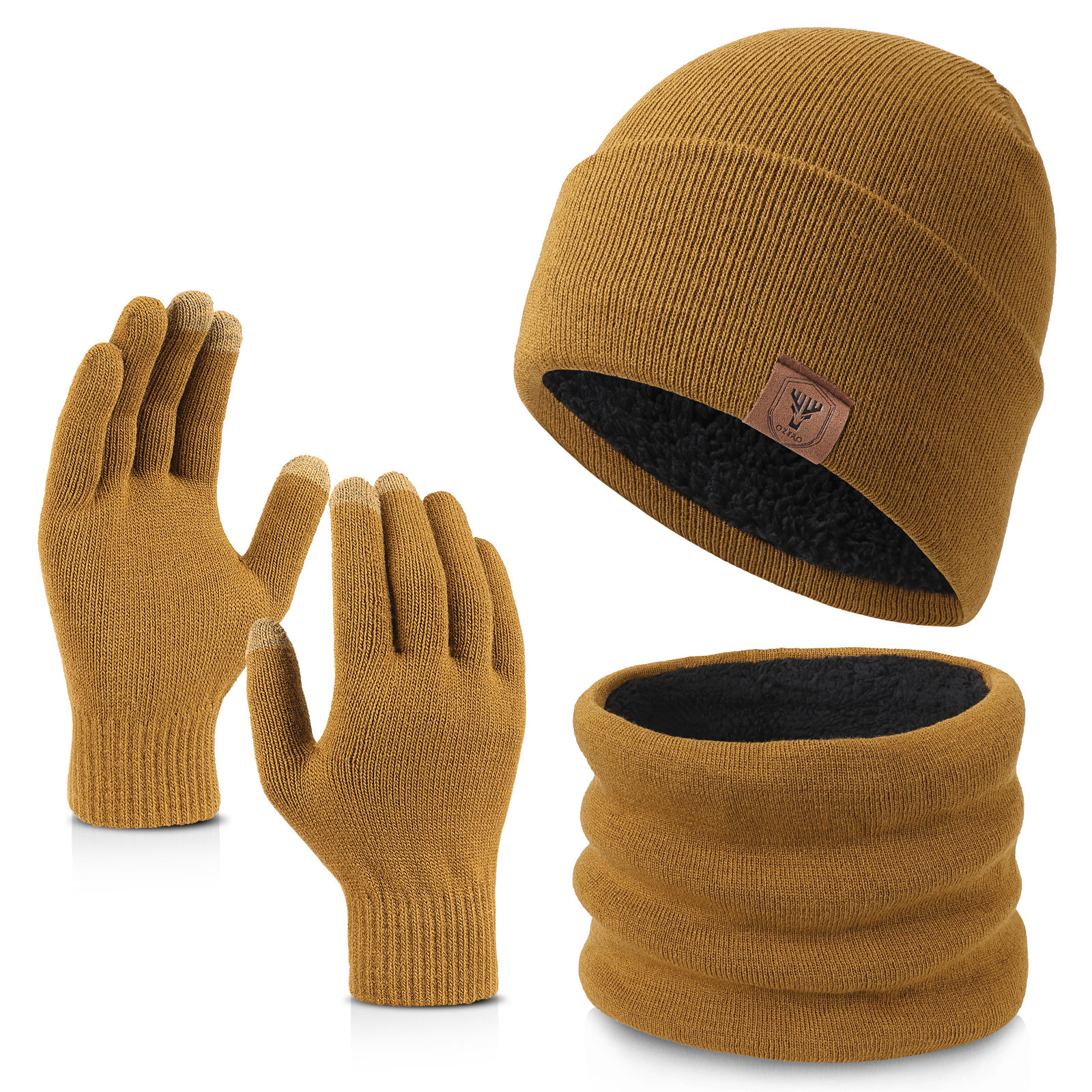 Unisex Winter Fleece Hat, Scarf & Gloves Set – 3-Piece Warm Kit