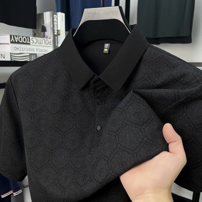 Men’s Casual Stretch Printed Polo Shirt