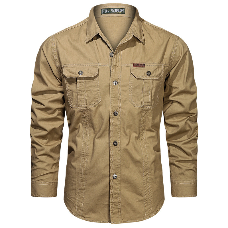 Men’s Casual Cotton Utility Shirt (Short Sleeve / Long Sleeve)