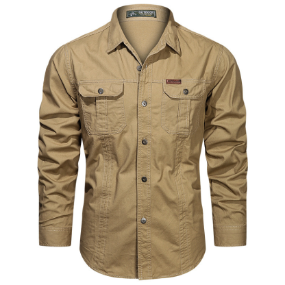 Men’s Casual Cotton Utility Shirt (Short Sleeve / Long Sleeve)
