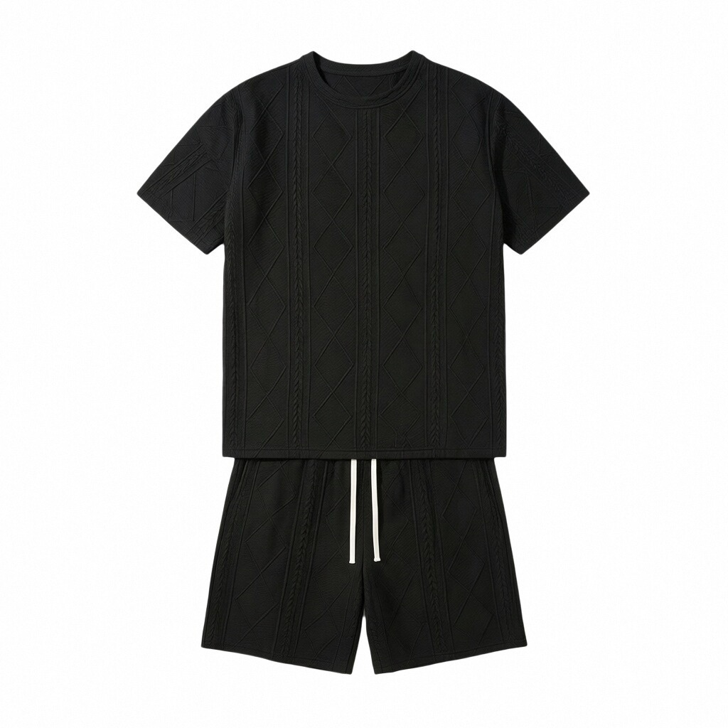 Men's Breathable Textured 2-Piece Summer Set