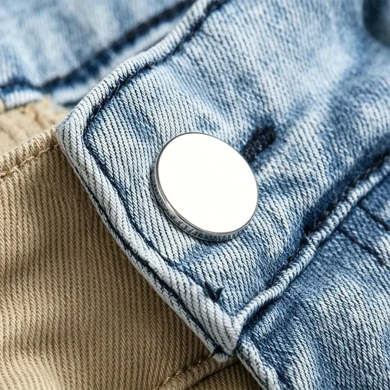 Men's Loose Straight-Leg Cargo Jeans with Contrast Zipper Pockets