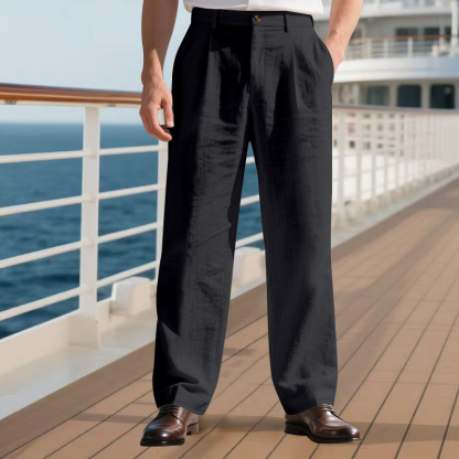 Men's Premium Linen Relaxed Straight-Leg Casual Pants