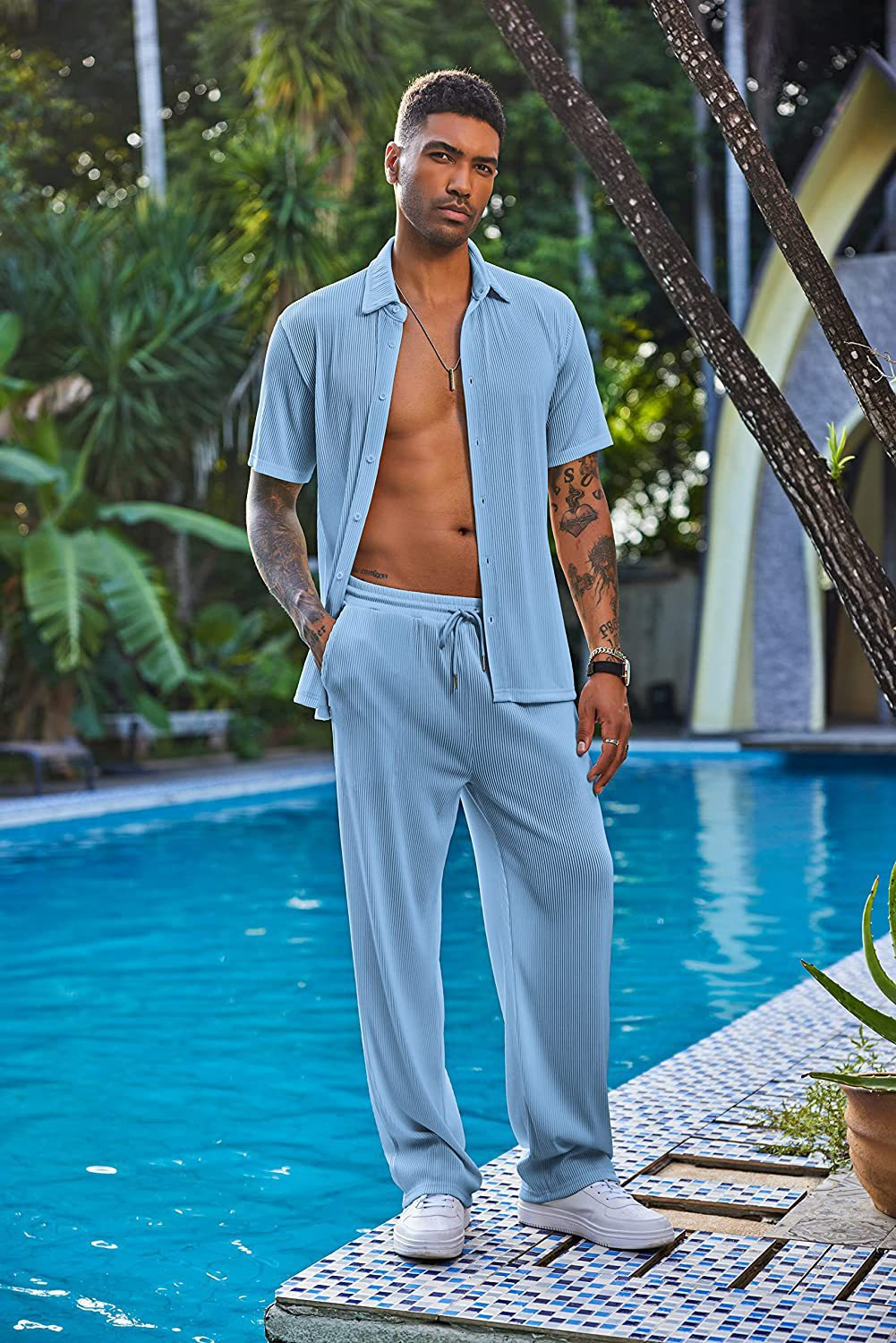 👕 New Men’s Solid Color Set | Relaxed & Stylish Everyday Wear