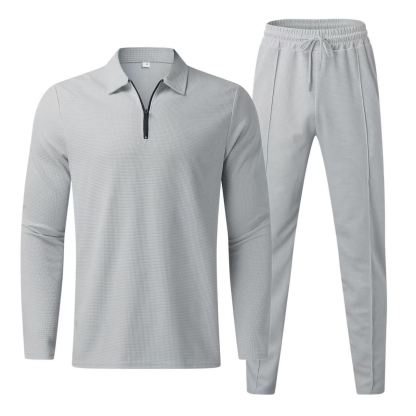 Men’s Casual Tracksuit Set – Long Sleeve Top & Pants